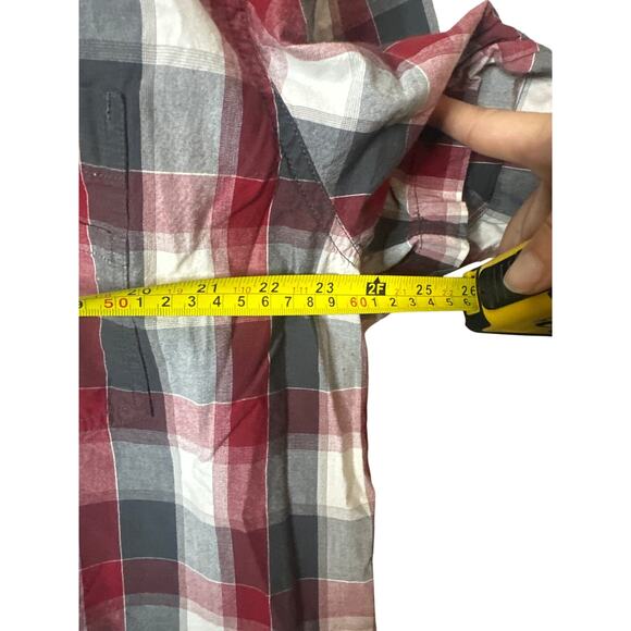 Carhartt Collared Button Down Relaxed Fit Plaid Short Sleeve Shirt 2XL tall B - Picture 3 of 5